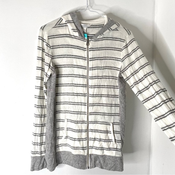 Market & Spruce Striped Zip Up Hooded Knit Sweater NWT - Picture 7 of 10